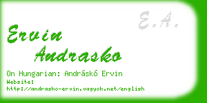 ervin andrasko business card